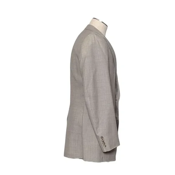 Vintage Chaps By Ralph Lauren 3-Piece Suit Tan Crosshatch Preppy Old Money Rich